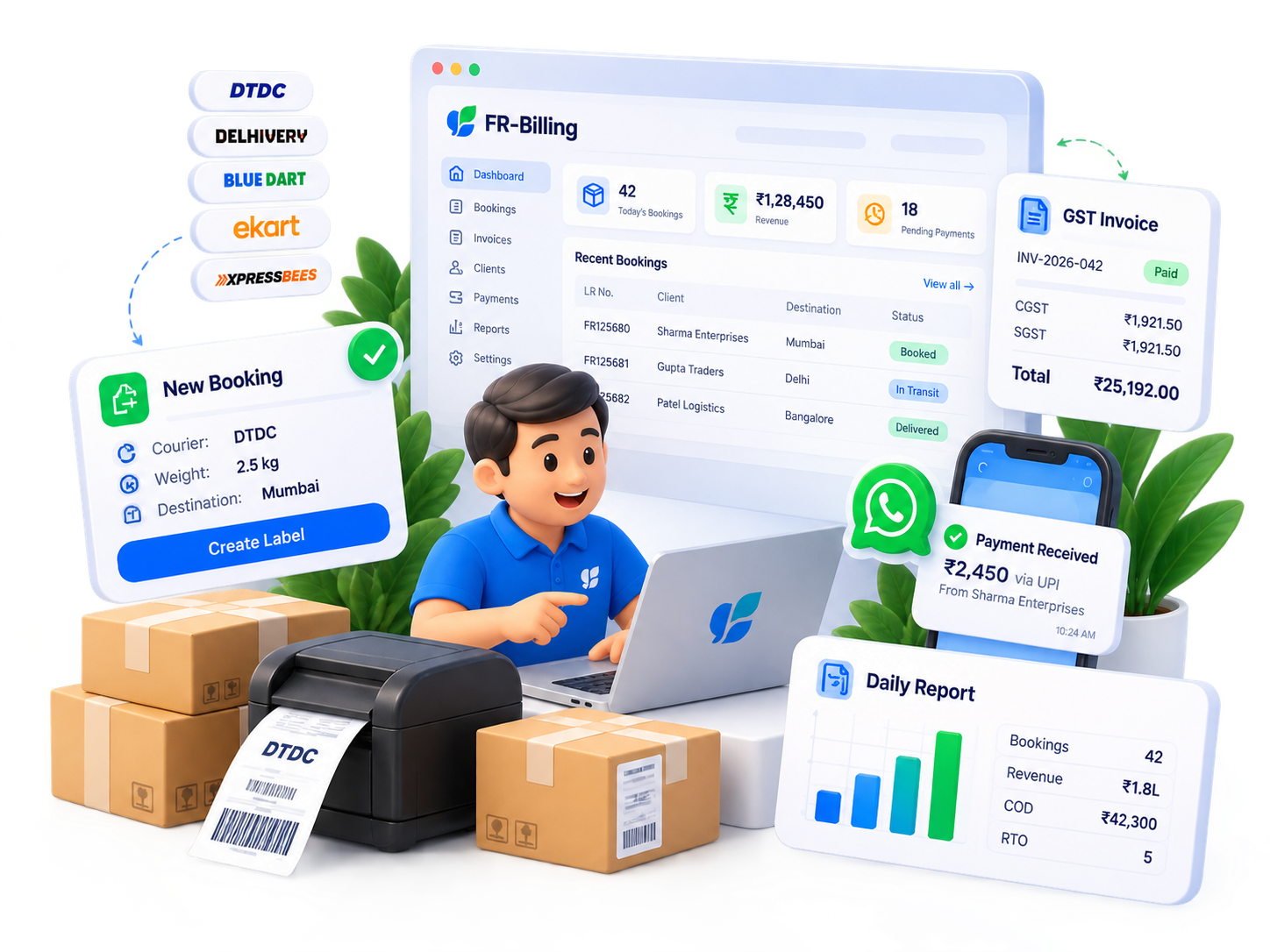 FR-Billing courier billing dashboard illustration